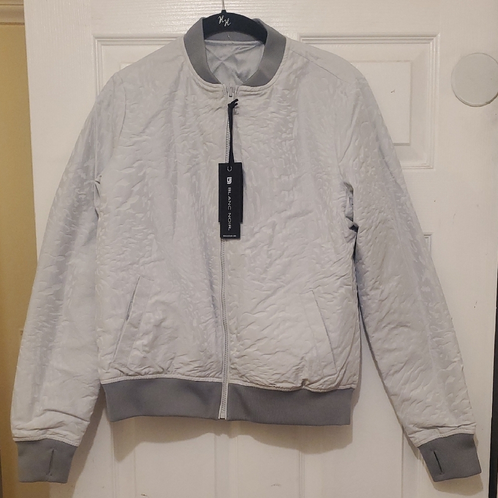 BLANC NOIR REVERSIBLE Gray Quilted Bomber Jacket